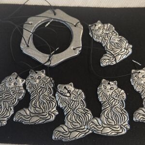 Carson Home Accents Pewter Fancy Cat Wind Chime